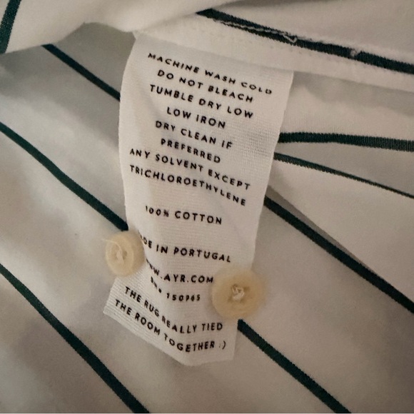 AYR Oversized White and Blue Button-Up Shirt navy pinstripe, XL - Picture 9 of 14